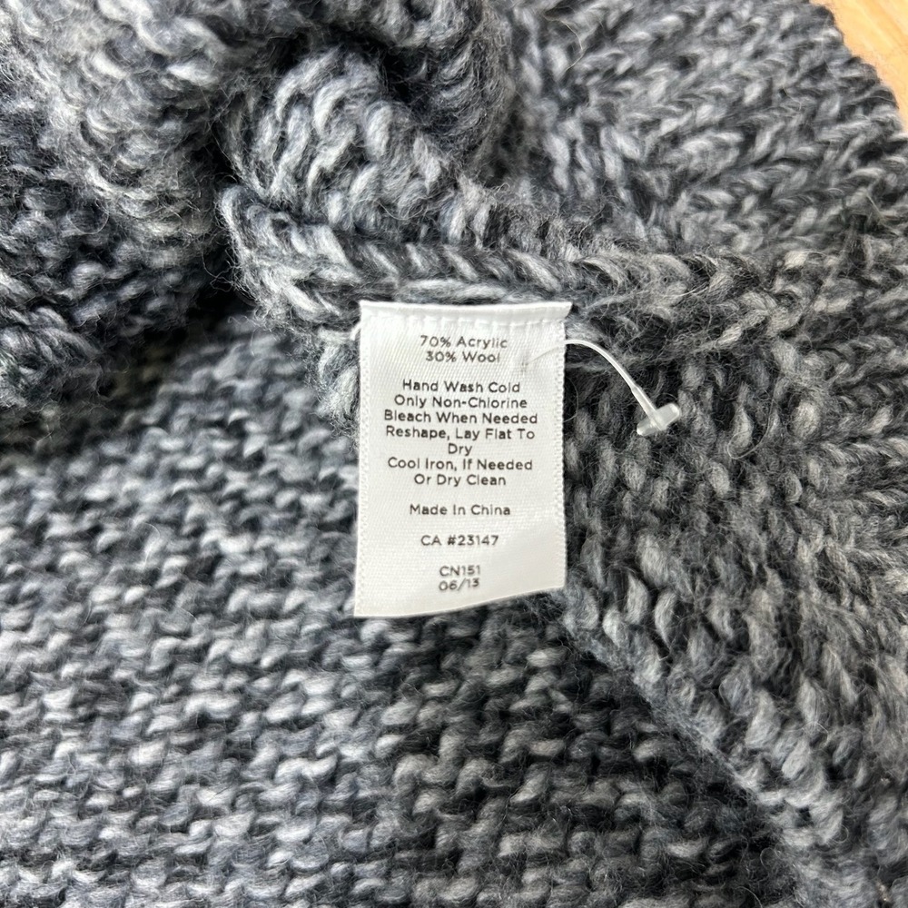 Talbots‎ Chunky Knit Cardigan Sweater Womens XL Gray Wool Blend Fisherman Winter - Picture 6 of 8